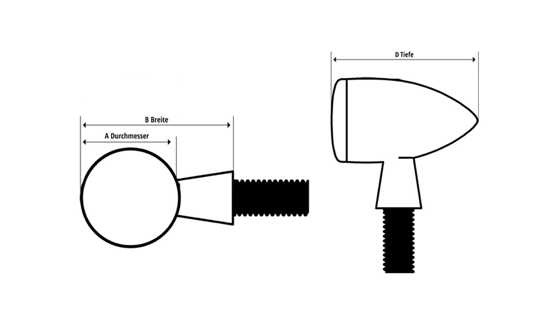 Rocket Light/Turn Signal, Smoke Lens, Aluminium, Black - Blinklys - Aros Speedshop