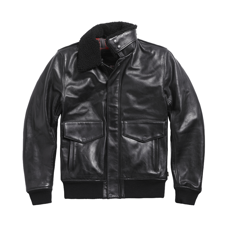 BEXTON LEATHER FLIGHT JACKET BLACK