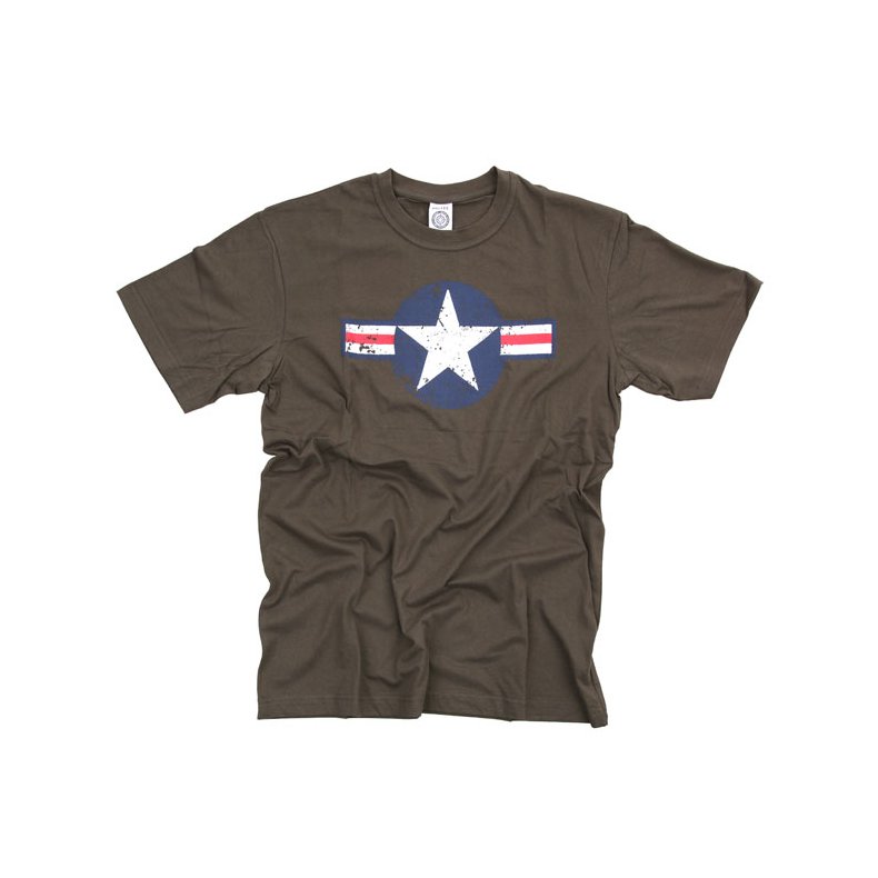 GREEN T-SHIRT AIR FORCE STAR &amp; BARS