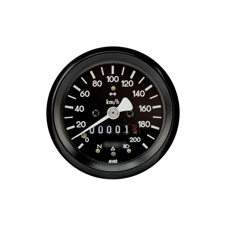 MMB 60MM BASIC SPEEDOMETER 200KM/H, BLACK