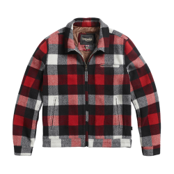 AVENHAM QUILTED CHECKED WOOL JACKET RED tilbud