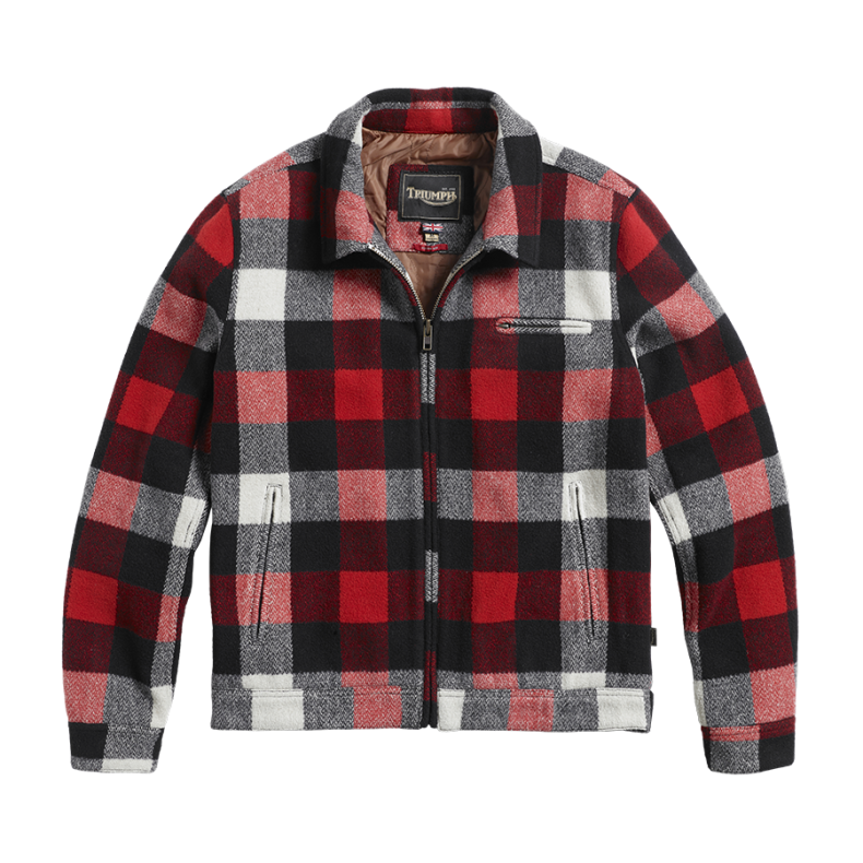 AVENHAM QUILTED CHECKED WOOL JACKET RED