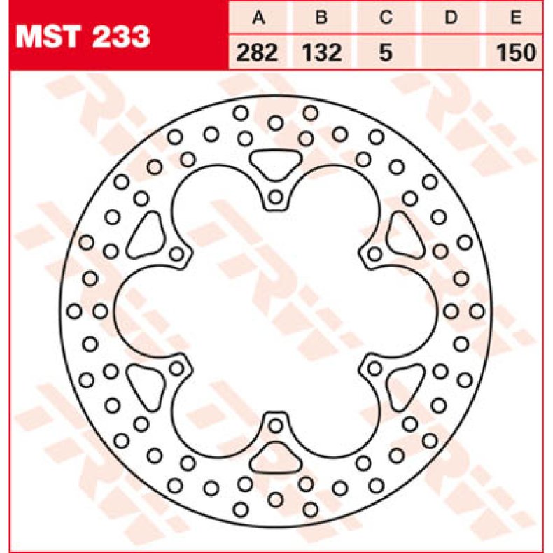 TRW ROUND FIXED BRAKE ROTOR 282 FRONT/REAR