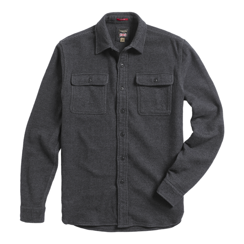 BROUGHTON WOOL BLEND LONG SLEEVE SHIRT GREY