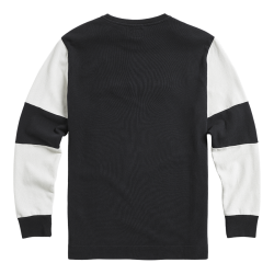 IMPERIAL DOUBLE PIQUE LONG SLEEVE TOP BLACK