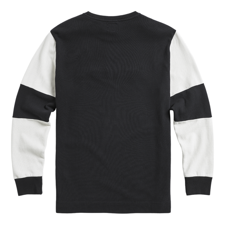 IMPERIAL DOUBLE PIQUE LONG SLEEVE TOP BLACK