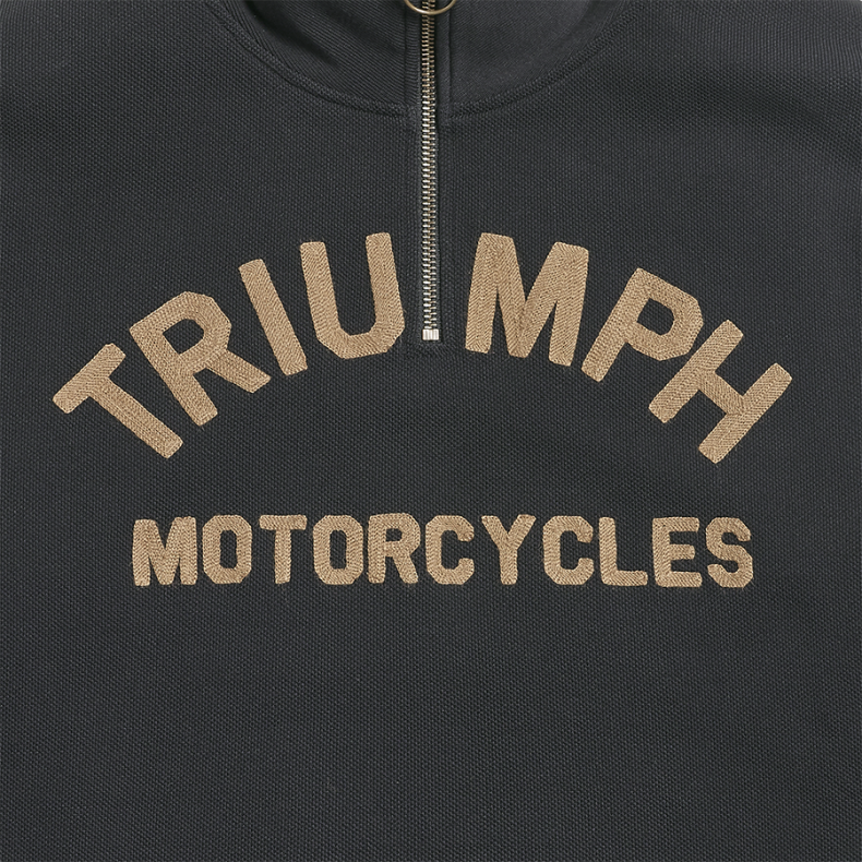 HIGHLY DOUBLE PIQUE HALF ZIP SWEATSHIRT BLACK