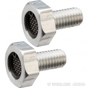 Breather bolt by EMD; fits Twin Cam Dyna 1999→