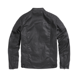 KIRK WAXED COTTON BIKER JACKET BLACK