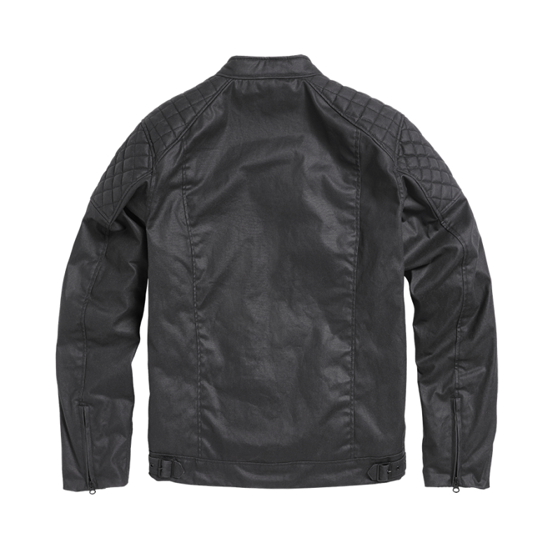 KIRK WAXED COTTON BIKER JACKET BLACK