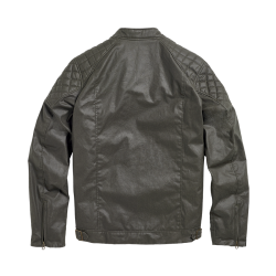 KIRK WAXED COTTON BIKER JACKET KHAKI