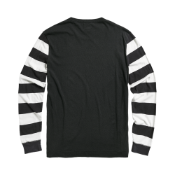 IGNITION COIL BLOCK STRIPE LONG SLEEVE CREW T-SHIRT BLACK