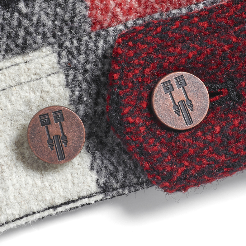 AVENHAM QUILTED CHECKED WOOL JACKET RED tilbud