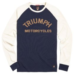 TRIUMPH MOTORCYCLES - RANDALBY DOUBLE PIQUE LONG SLEEVE - INDIGO/BONE