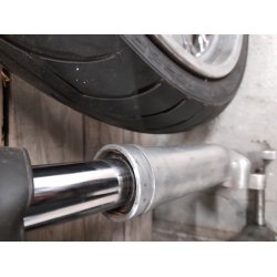 Fx gaffel 35mm til dobbelt skive. 1" kronrrs axel, 3/4" hjul axel