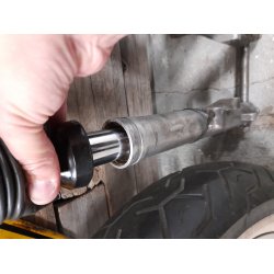 Fx gaffel 35mm til dobbelt skive. 1" kronrrs axel, 3/4" hjul axel