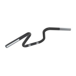 stainless steel, black, powder-coated, with knurls