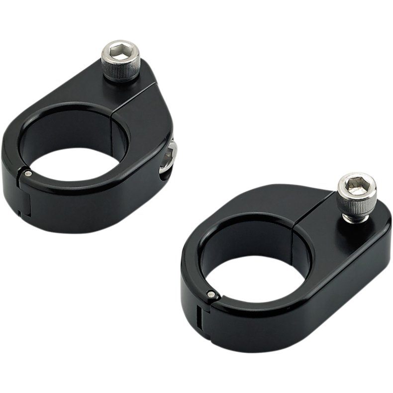 BILTWELL, STRAIGHT O/S SPEED CLAMPS BLACK Gloss black electroplated.