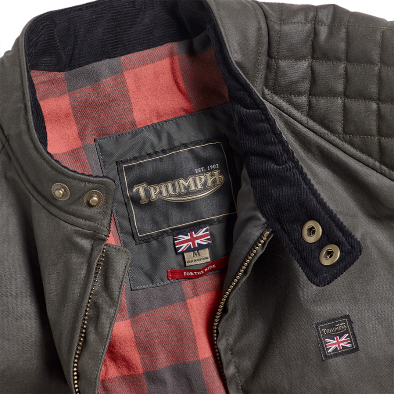 KIRK WAXED COTTON BIKER JACKET KHAKI