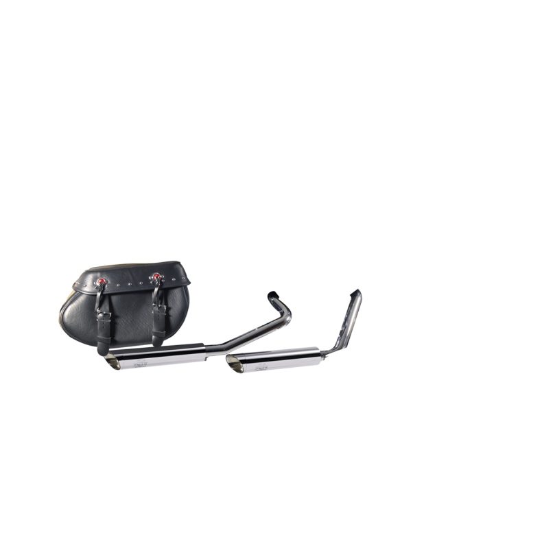 Slip On Exhaust System Shorty Slashcut Chrome/Chrome, Mode Switch Clutch Housing Black