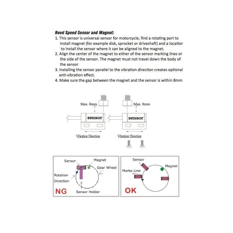 Acewell Mini Digitale Speedometer Km/h &amp; RPM - Black