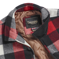 AVENHAM QUILTED CHECKED WOOL JACKET RED tilbud