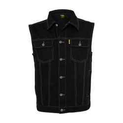 DENIM VEST, BLACK