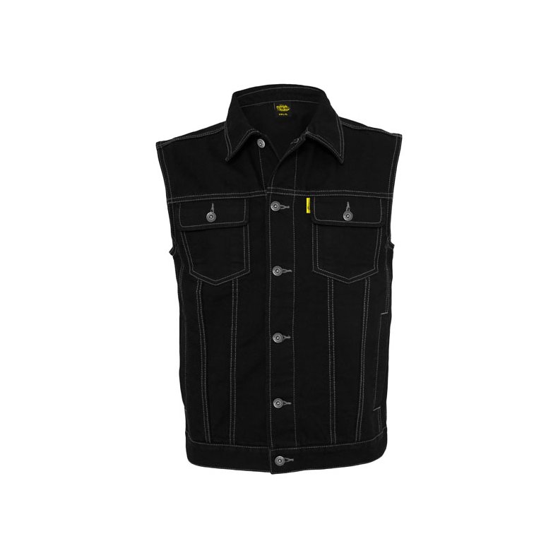 DENIM VEST, BLACK