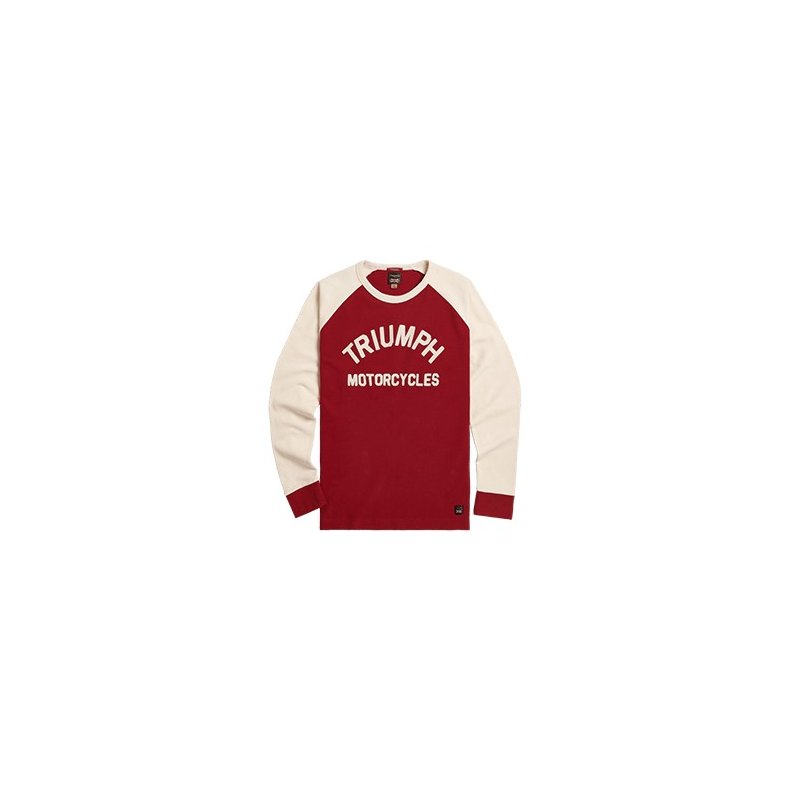 TRIUMPH MOTORCYCLES - RANDALBY DOUBLE PIQUE LONG SLEEVE - RED