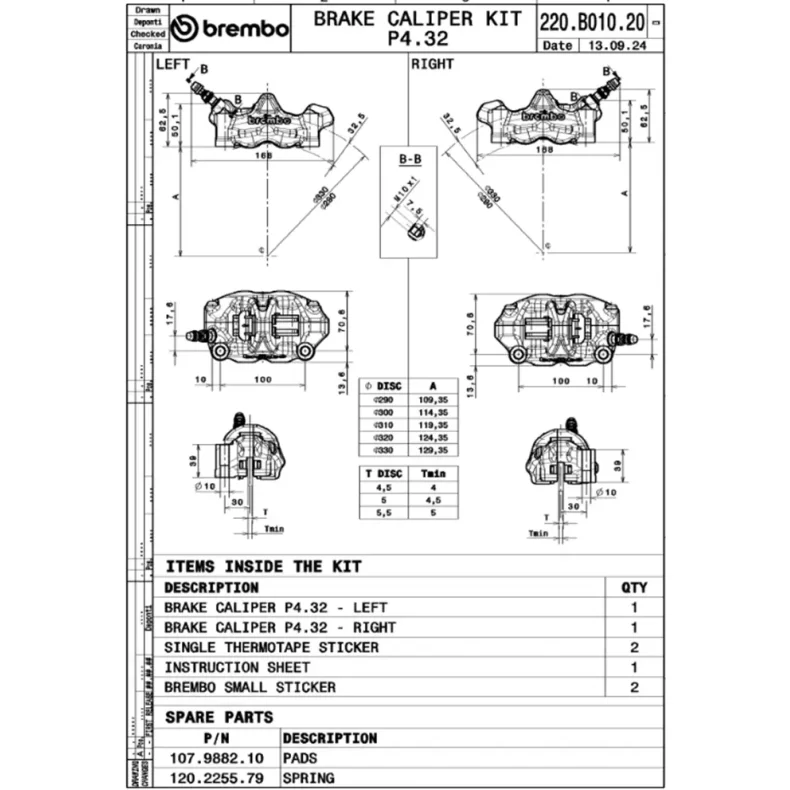 BREMBO CALIPERS CUSTOM GP4-RX 100MM P4-32 FR