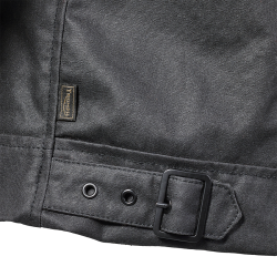 KIRK WAXED COTTON BIKER JACKET BLACK