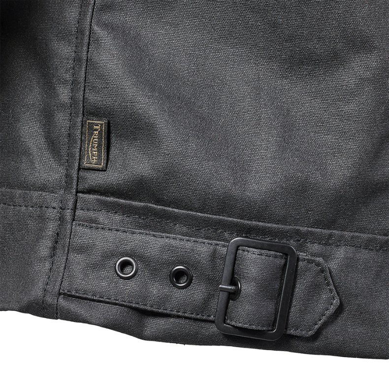 KIRK WAXED COTTON BIKER JACKET BLACK