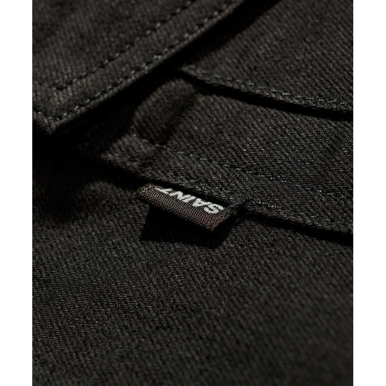 SA1NT - MOTO DENIM VEST - BLACK