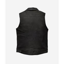 SA1NT - MOTO DENIM VEST - BLACK