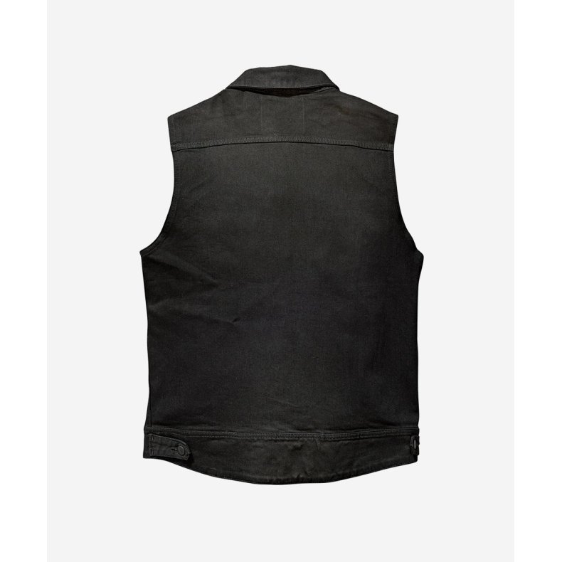 SA1NT - MOTO DENIM VEST - BLACK