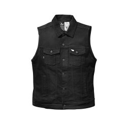SA1NT - MOTO DENIM VEST - BLACK