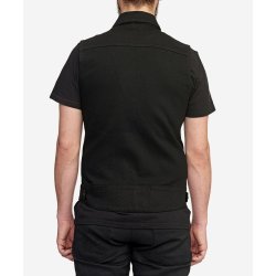 SA1NT - MOTO DENIM VEST - BLACK
