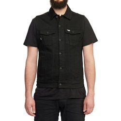 SA1NT - MOTO DENIM VEST - BLACK