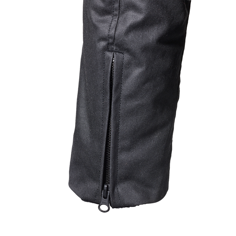 KIRK WAXED COTTON BIKER JACKET BLACK