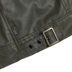 KIRK WAXED COTTON BIKER JACKET KHAKI