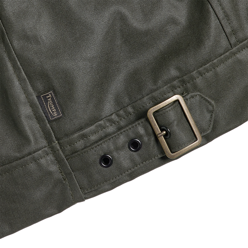 KIRK WAXED COTTON BIKER JACKET KHAKI