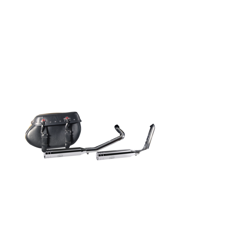 Slip On Exhaust System Shorty Slashcut Chrome/Chrome, Mode Switch Clutch Housing Black