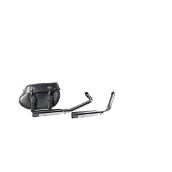 Slip On Exhaust System Shorty Slashcut Chrome/Chrome, Mode Switch Clutch Housing Black