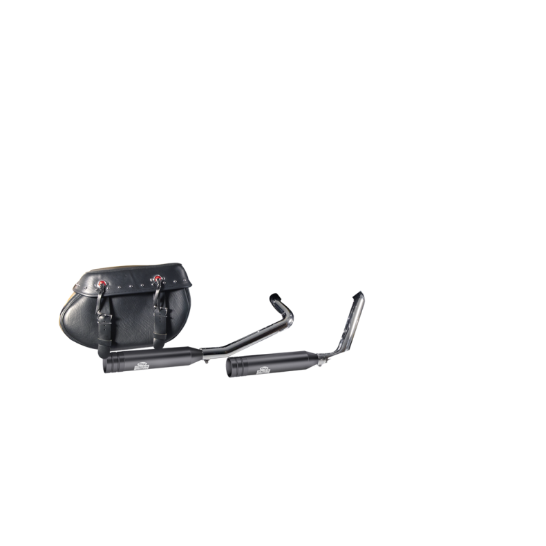 Slip On Exhaust System Shorty Slashcut Chrome/Chrome, Mode Switch Clutch Housing Black