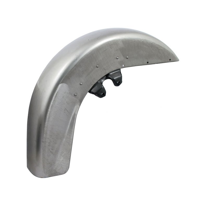 FL FRONT FENDER RAW STEEL; REPRODUCTION; WITH TRIM HOLES &amp; FENDER TIP INDENT  Fits: > 54-84 FL 