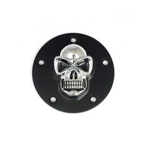 Skull point cover. Black/chrome Black point cover with a chrome skull. 5 mounting holes  99-17 Twin 