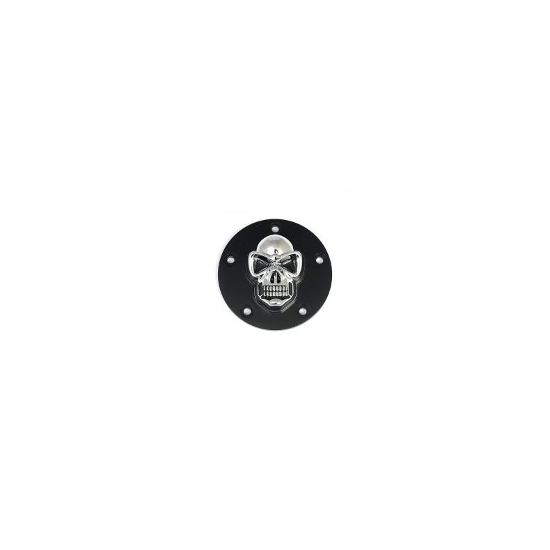 Skull point cover. Black/chrome Black point cover with a chrome skull. 5 mounting holes  99-17 Twin 