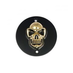 Skull point cover. Black/gold Black point cover with a gold colored skull. 86-03 XL Sportster