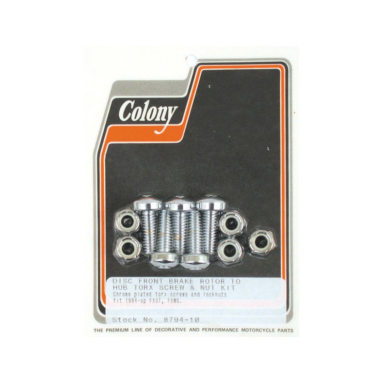 COLONY BRAKE ROTOR BOLT KIT, FLAT TORX