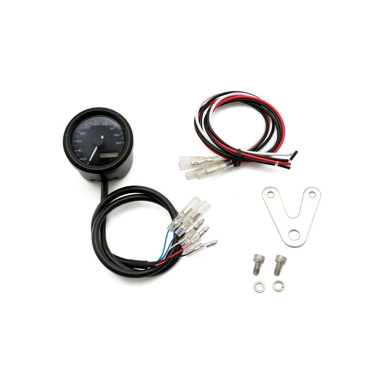 Daytona Japan  Velona Speedometer 48 mm, Stainless Steel Black Paint